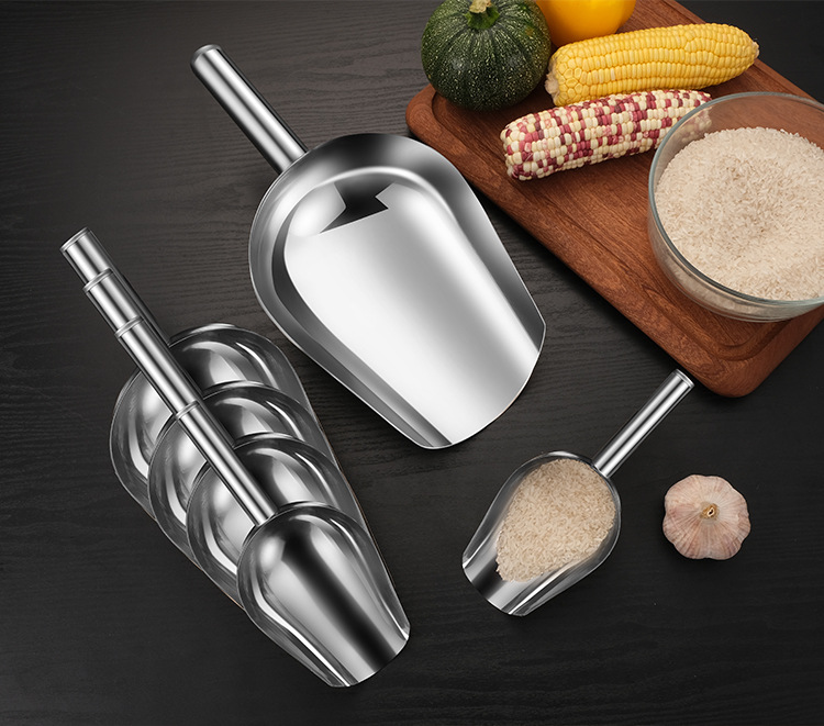 Factory direct supply non-magnetic stainless steel ice spatula, flour spatula, sunflower seed spatula, grain spatula, ice cube spatula, multi-purpose spatula pic 1
