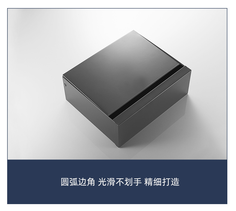 304不锈钢卫生间纸巾盒免打孔卷纸抽纸盒厕纸架防水枪灰色置物架详情23