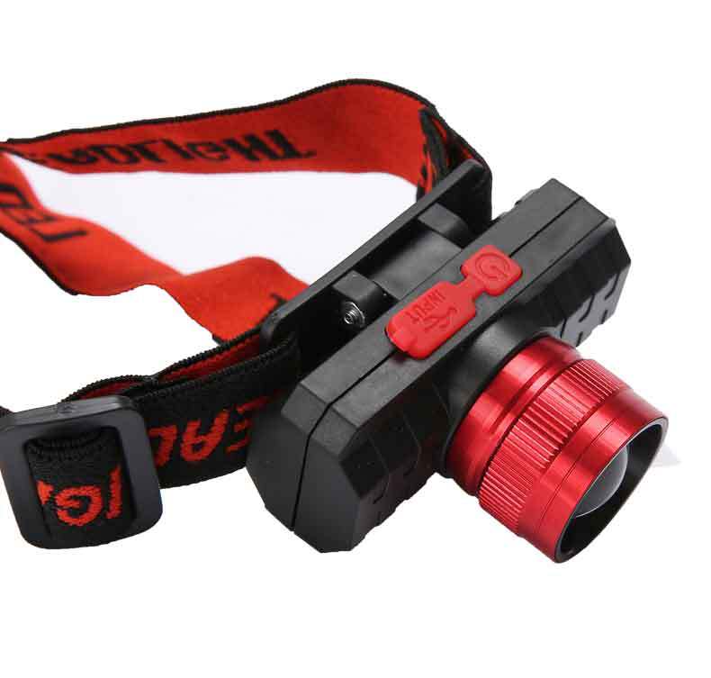 Powerful USB charging headlamp, lithium battery, high-power mini zoom, LED, outdoor waterproof head-mounted flashlight pic 11