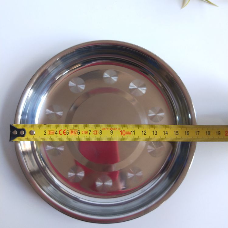Steel plate, 17CM round plate, imitation stainless steel bowl and plate, large steel bowl, dining plate and plate, tableware, dish basin, Yiwu product pic 2