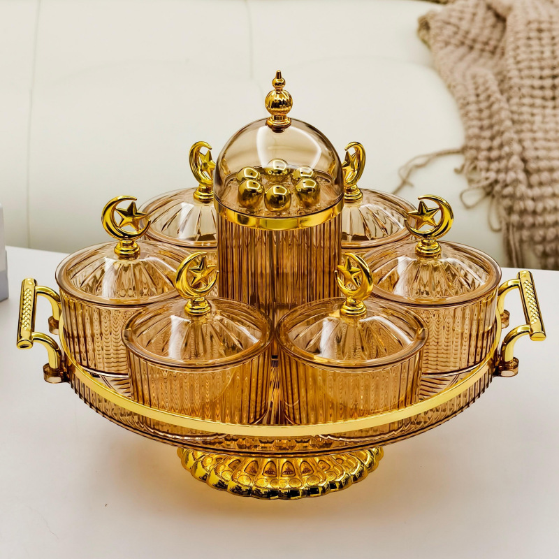 干果碟小吃碟圆形透明点心分格盘家用水果盘带塑料盖北欧轻奢果碟干果碟小吃碟圆形透明点心分格盘家用水果盘带塑料盖北欧轻奢果碟详情16