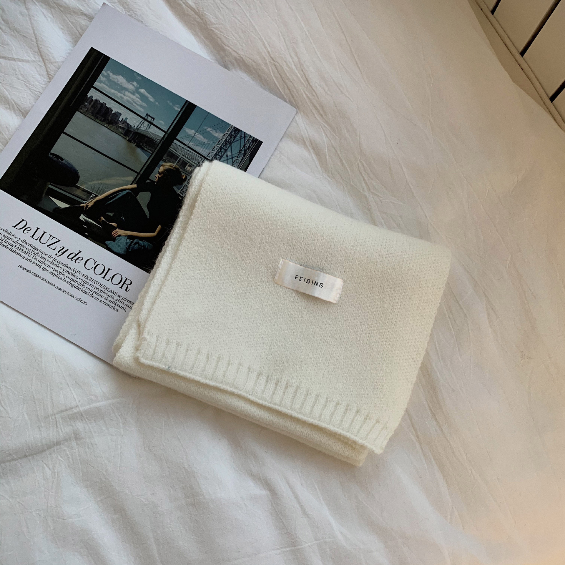 韩版ins保暖纯色围巾女秋冬季百搭时尚学生针织小围脖男新款毛线详情23