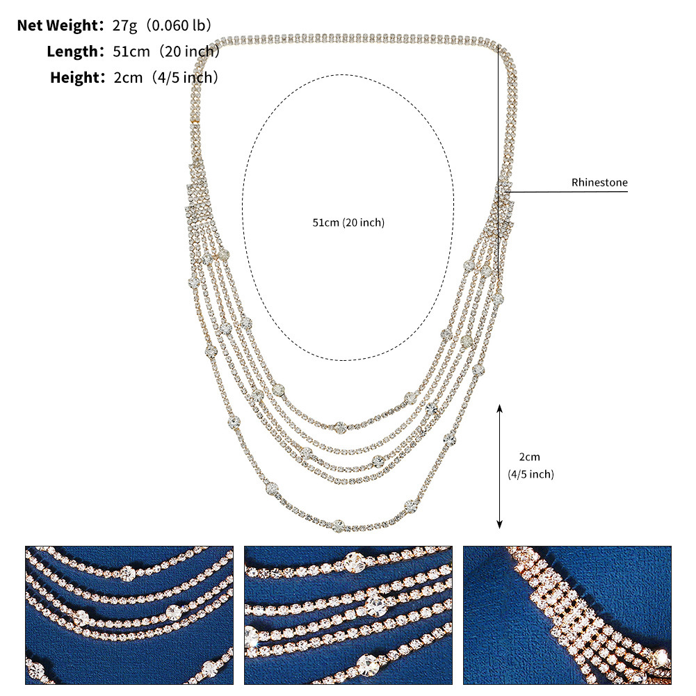 The European and American retro chain headwear features a light luxury design with multiple layers of water diamond headbands and Bohemian-style forehead ornaments pic 19