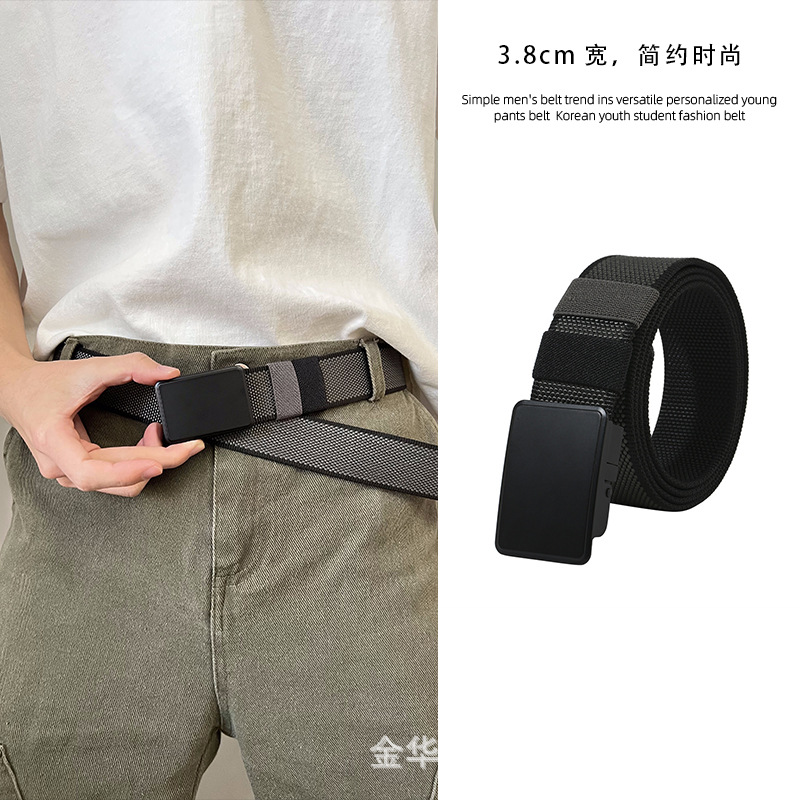 针扣皮带男士年轻人港风潮流ins简约牛仔裤腰带男女通用百搭裤带详情6