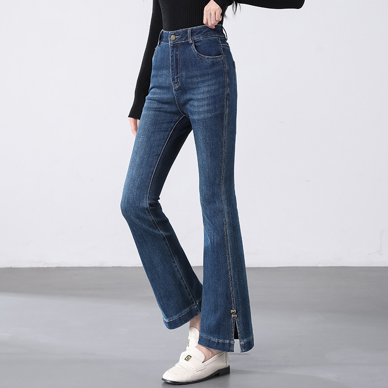 Spicy Girl jeans for autumn girls, high-waisted and slimming 2024 autumn/winter new style, versatile and stylish, loose straight-leg long pants pic 1