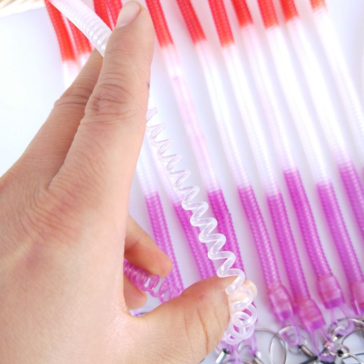 Spring rope plastic spring keychain, anti-loss spring rope keychain pendant wholesale pic 6