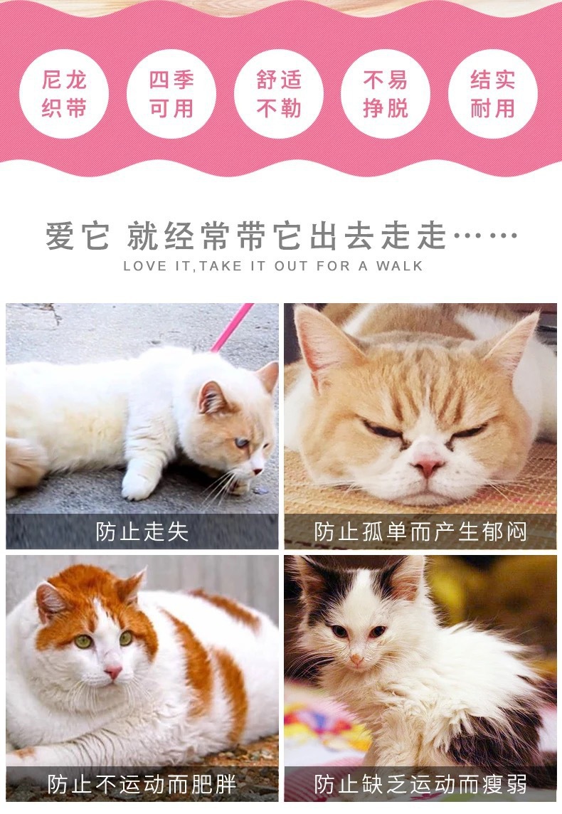 Cat and dog pet chest and back straps, dog supplies, pet leashes, dog chains, cat supplies pic 10