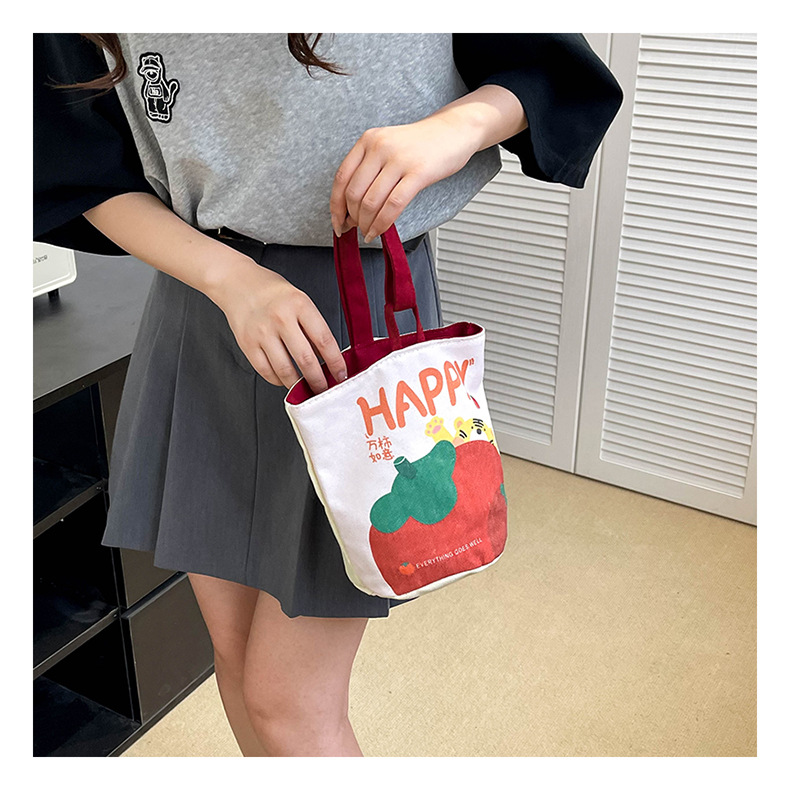 Pintura al óleo viento bolsa de mano linda impresión de un hombro bolsa portátil exterior cartoon student canvas bag al por mayor pic 22