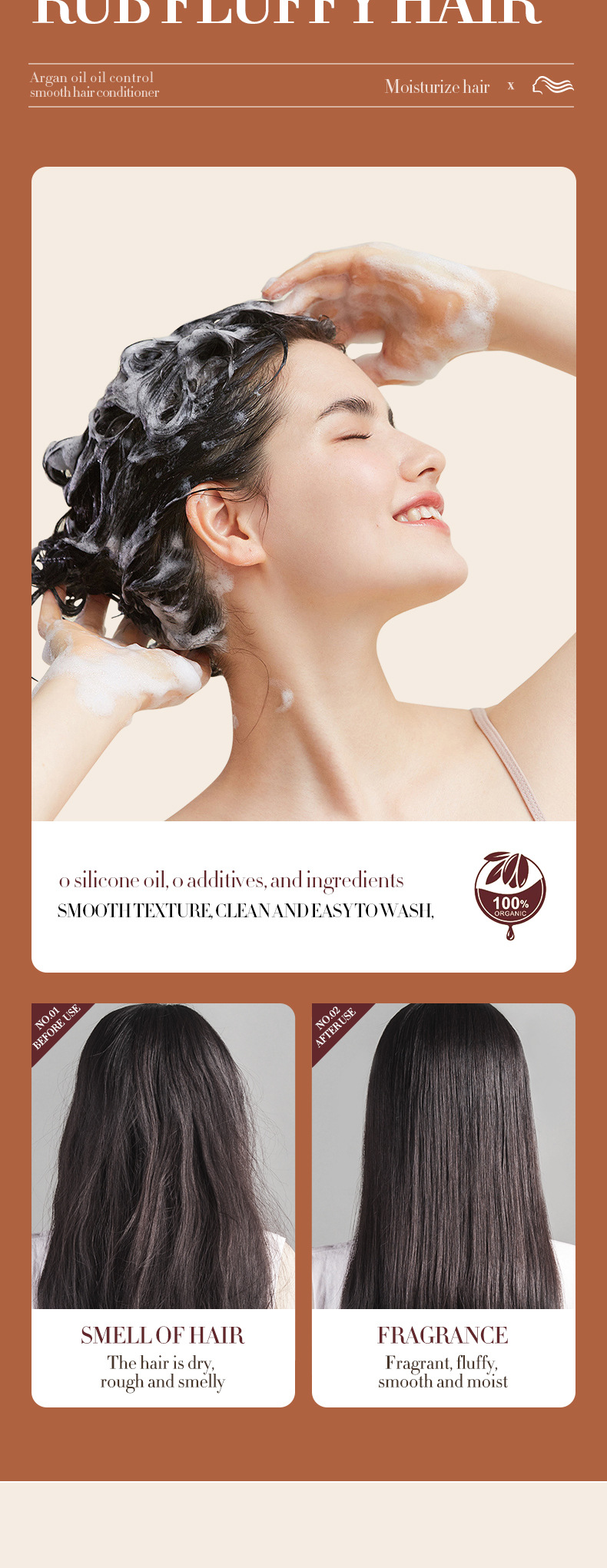 All-english nut oil Conditioner SADOER, oil-control, smooth and voluminous, large-capacity hair care, cross-border export pic 5