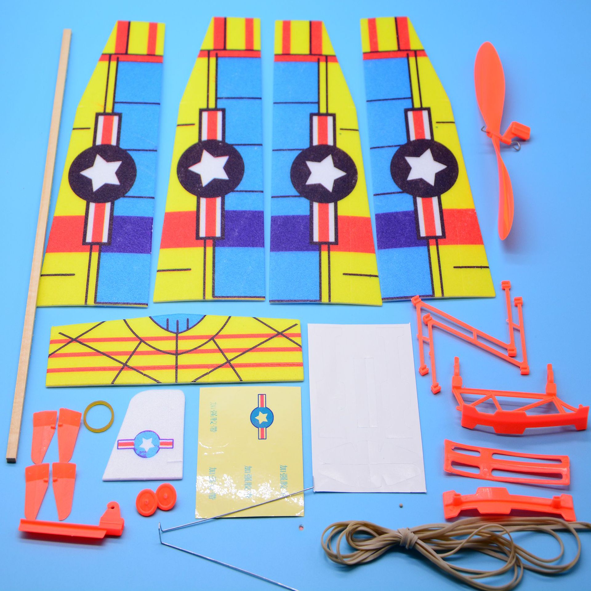 Rubber band power model aircraft, aircraft technology, handcrafted small model, puzzle science experiment, biplane glider pic 3