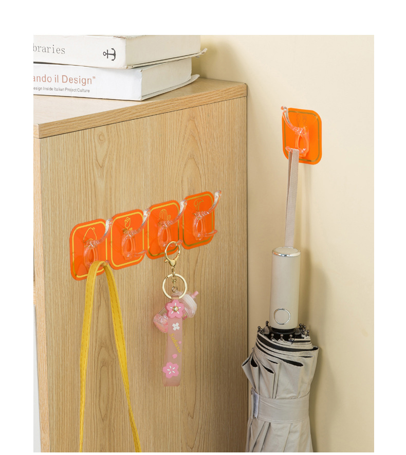 轻奢六连排挂钩承重胶粘免打孔厨房无痕粘钩门后家用长条自粘排钩详情16