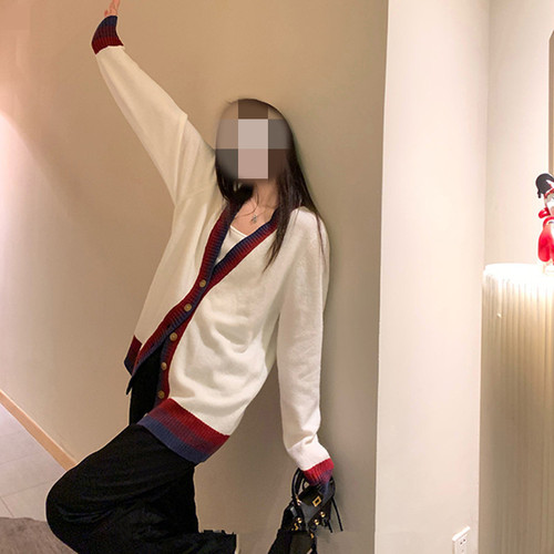 早秋慵懒风宽松休闲百搭长袖外套上衣2022新款时尚针织连帽开衫女详情18