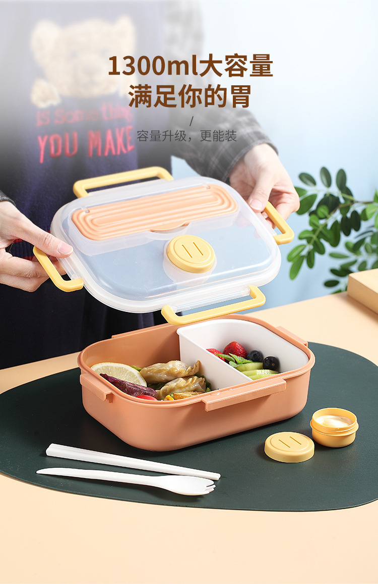 304不锈钢学生食品级塑料饭盒 创意酱料盒健康轻食便携便当盒餐盒详情3