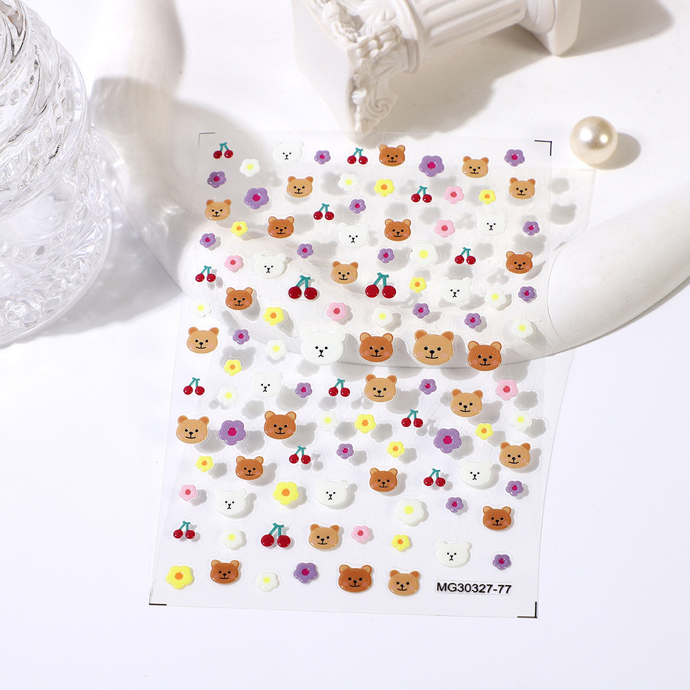 玫瑰美甲果冻贴花多巴胺卡铜熊美甲贴咕卡贴纸详情1