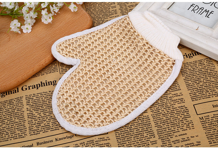 [LOVELY HOME] [hold ga] sisal bath rubber guante material de cáñamo de baño fibra vegetal masajeador toalla de baño wholesale práctico sisal bath guante pic 6