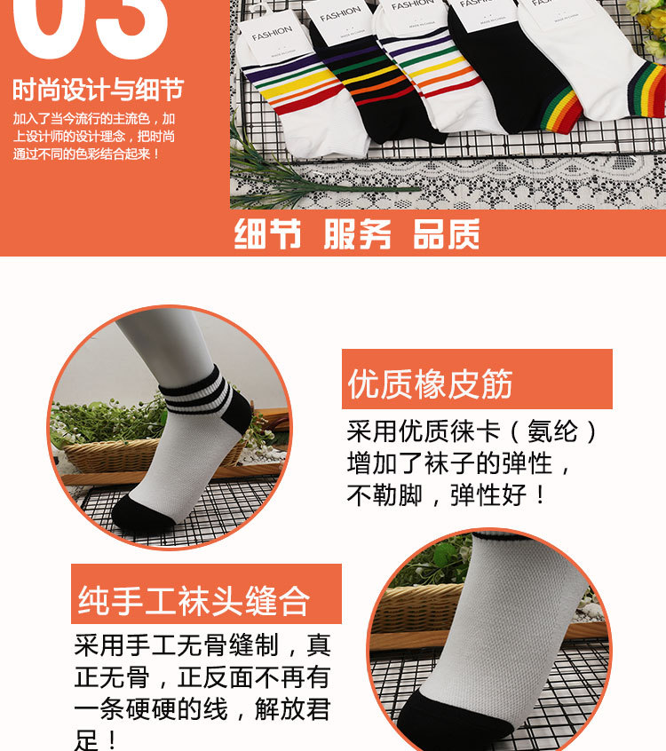 春夏季新款女士短筒袜子简约网眼船袜学院风透气棉袜INS潮款袜子详情2