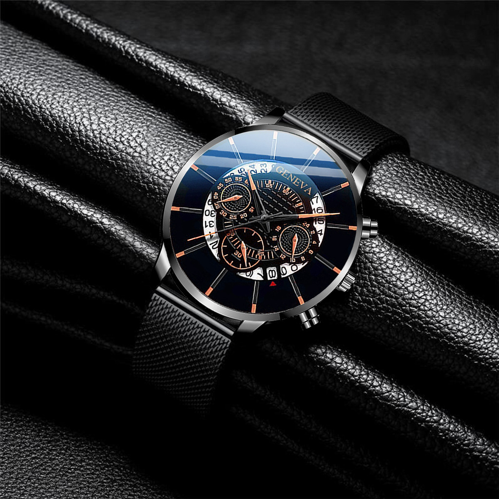Aliexpress best-selling alloy mesh band watch, ultra-thin mesh band multi-functional casual steel band quartz watch for men pic 17