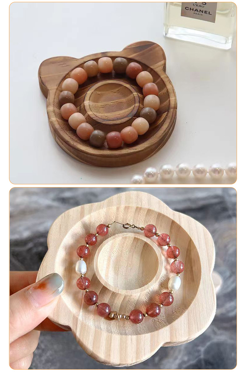 首饰展示架收纳架手链手环菩提手串手镯耳环饰品文玩展示盘纯实木详情8