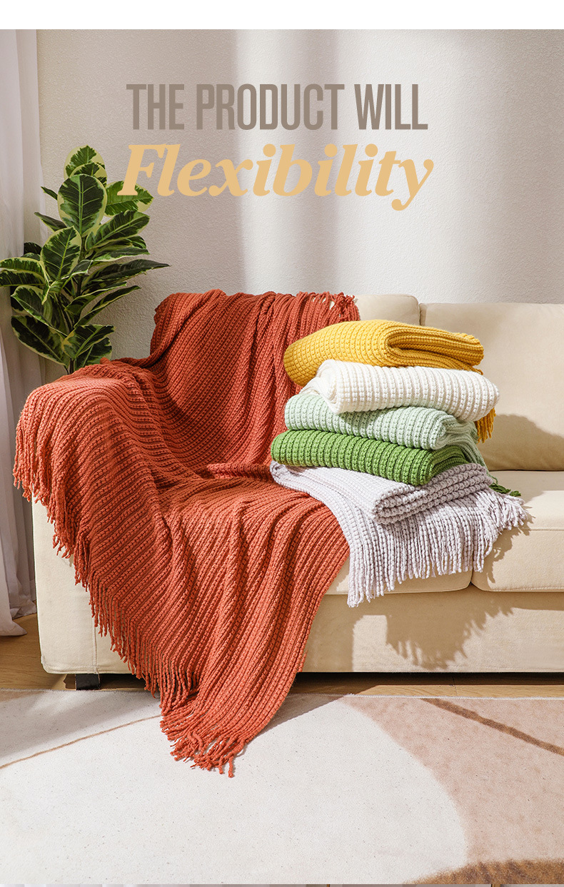 Sofa blanket, cover blanket, office nap air conditioning blanket, bean blanket, knitted blanket, Bohemian nap blanket, bed end blanket pic 5