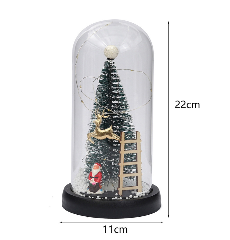 跨境新款圣诞树玻璃罩发光家用圣诞节桌面摆件小夜灯创意礼品批发详情4