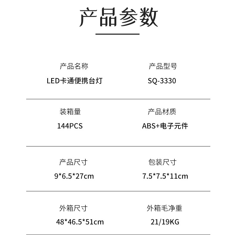 新款可爱卡通麋鹿小猪led台灯 宿舍学习充电床头灯夜灯 LOGO礼品详情8
