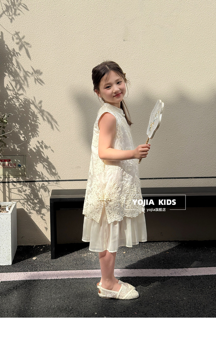 国潮YOJIA女童国风连衣裙夏装2025新款中式超仙女孩公主裙儿童节裙子详情25