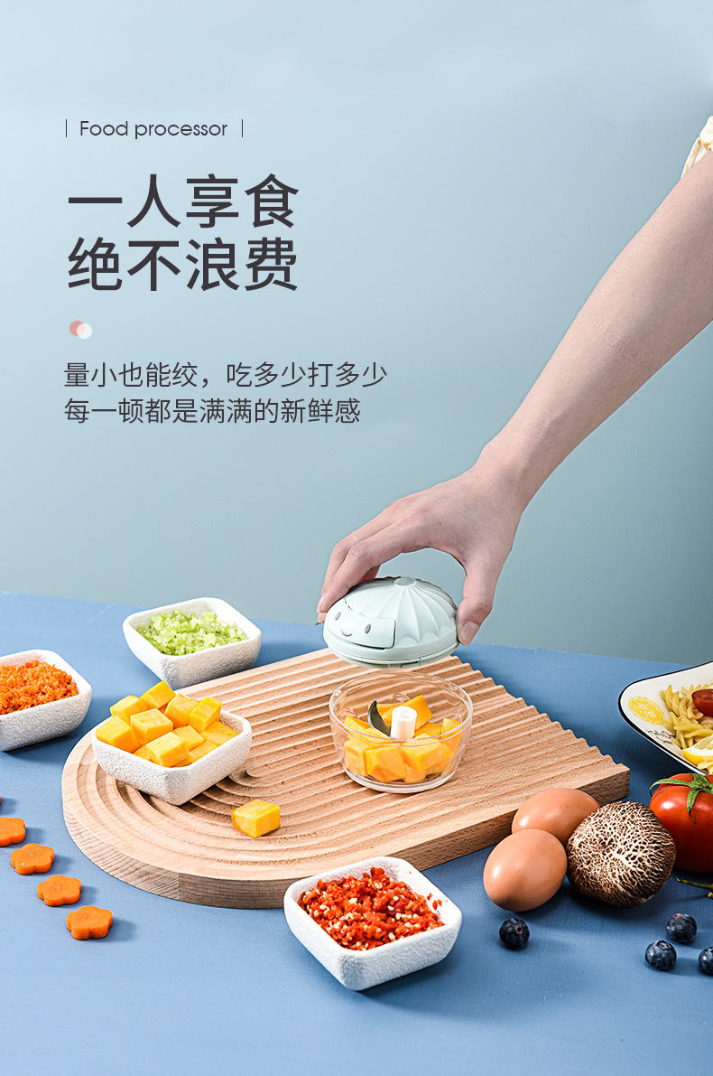 Garlic paste magic tool, garlic mince mixer, mini kitchen garlic mashing machine, manual garlic pulling machine, garlic and meat mince, small meat grinder for complementary foods pic 4