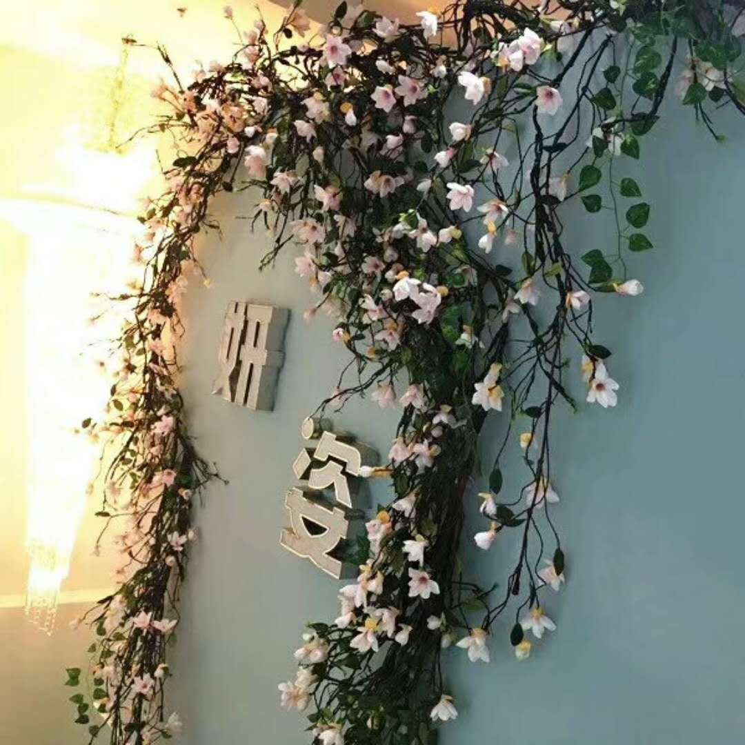 Artificial magnolia vine, artificial magnolia wedding and home decoration artificial flower factory direct sales, foamed branch shaped tree vine pic 18