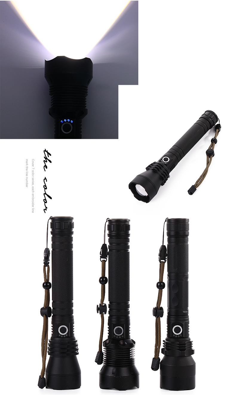 Cross-border bestsellers: P50 high-power LED aluminum alloy flashlight, P70 USB rechargeable flashlight for outdoor use pic 10