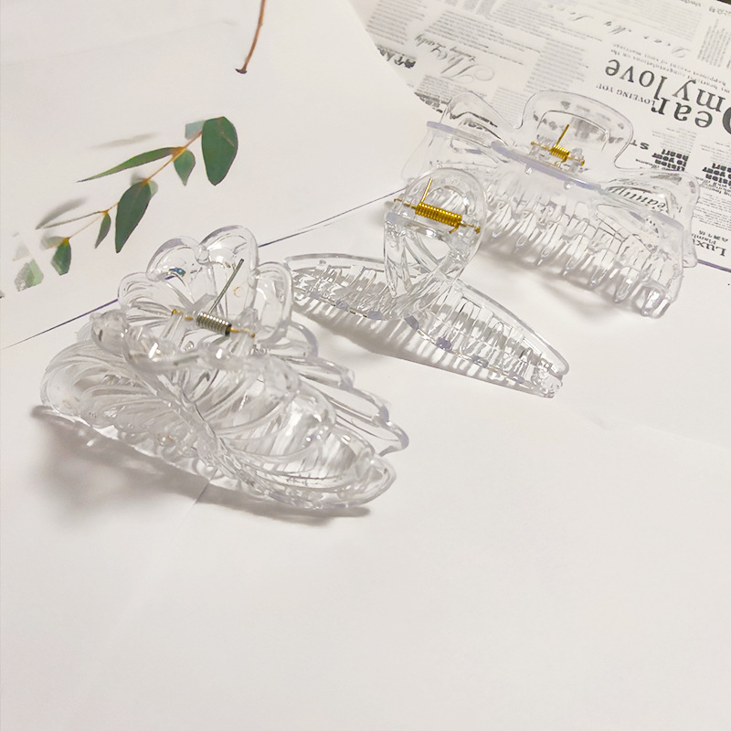 热门发夹各样式透明抓夹大号流行发卡创意 DIY百搭发饰鲨鱼夹批发详情7