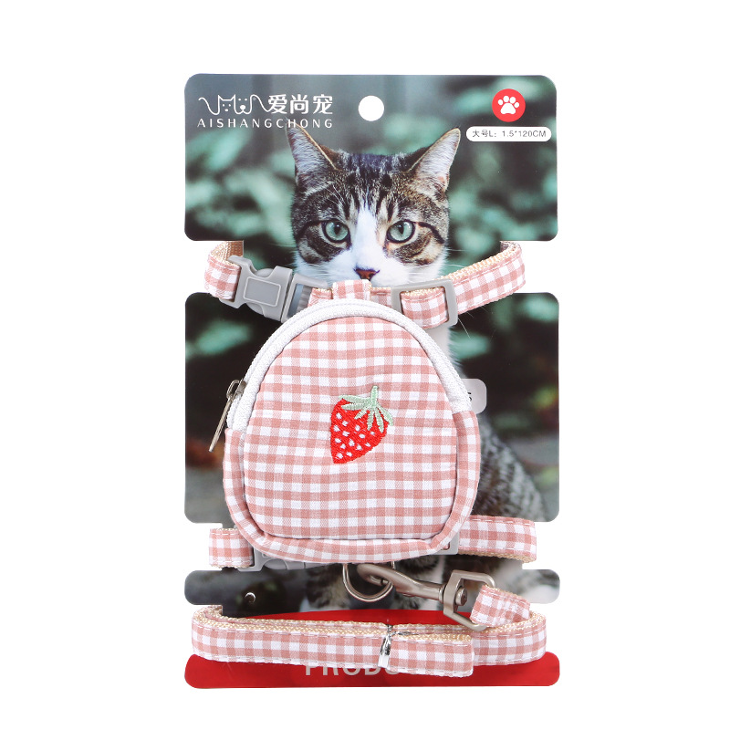 Cross-border fruit bag cat leash, pet cat and dog anti-escape breathable and adjustable chest vest type leash pic 5