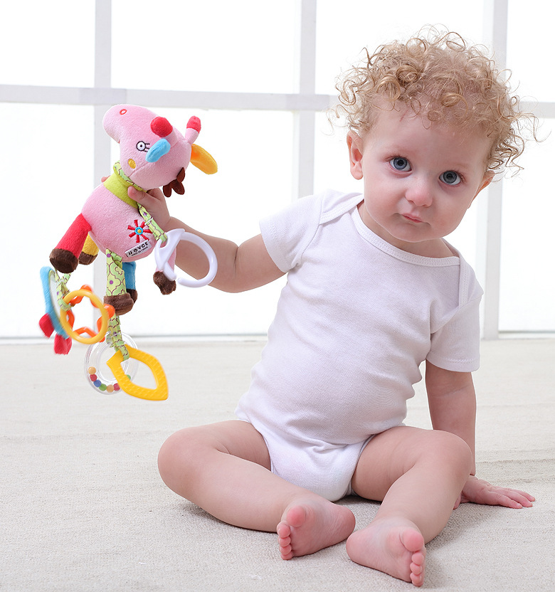 JJOVCE Baby Intelligence Soothing Doll, multi-functional animal bed bell, bed hanger, stroller hanger, baby cloth toy doll pic 15