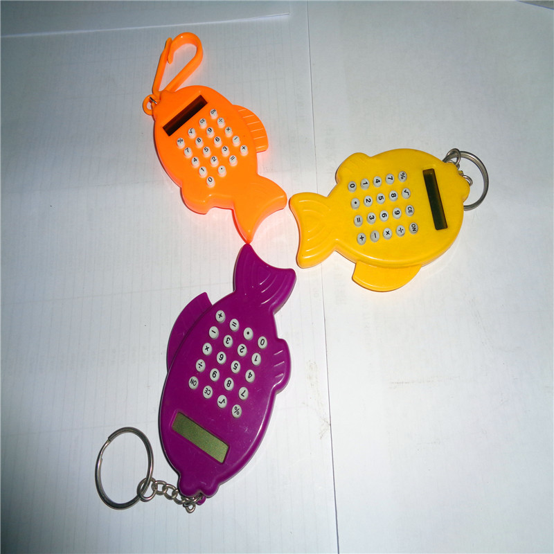 Gift keychain fish-shaped computer, male and female student learning calculator, street stall supply, factory direct sales pic 3