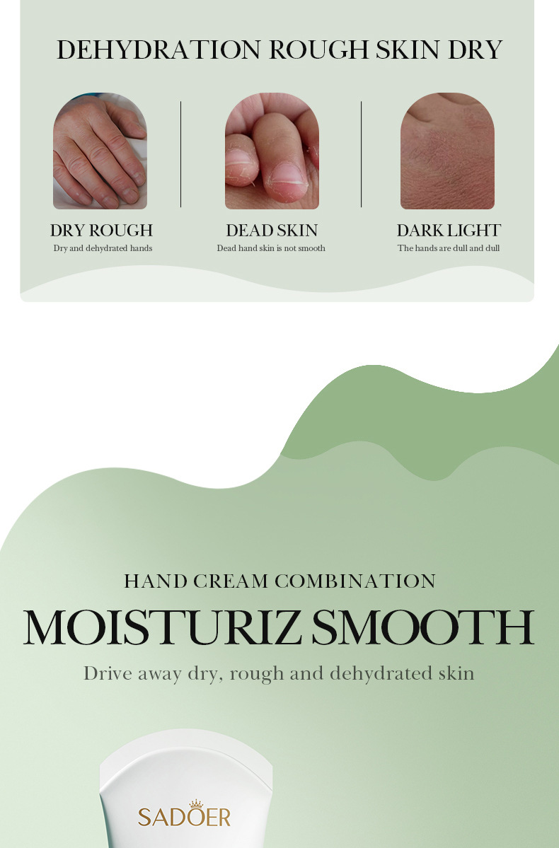 All-english fruit Hand Cream 75g SADOER Avocado Moisturizing Coconut Moisturizing Cross-border Foreign Trade pic 3