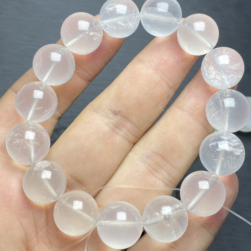 Ins natural glitter milk white crystal bracelet, Giant Ah Se white crystal jewelry wholesale with free shipping pic 2