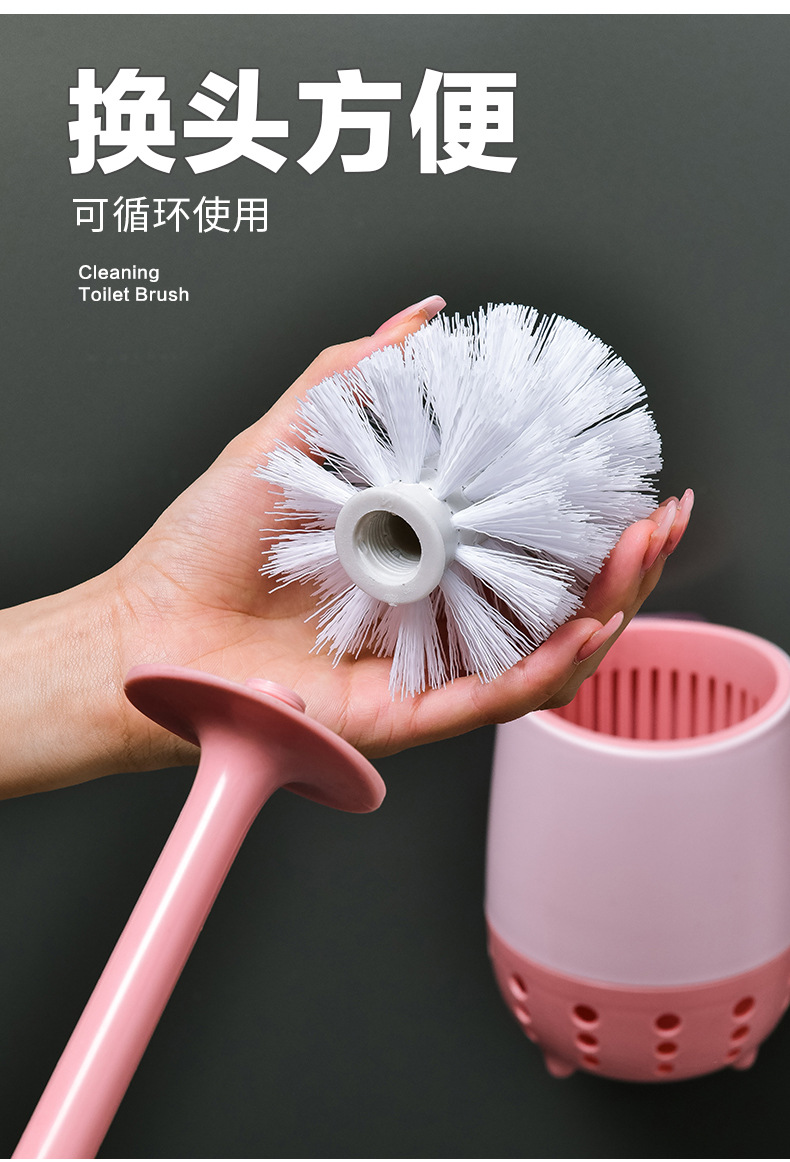 Creative toilet brush set, wall-mounted without dead corners, no need for drilling, household bathroom toilet brush, no dead corners cleaning brush pic 12