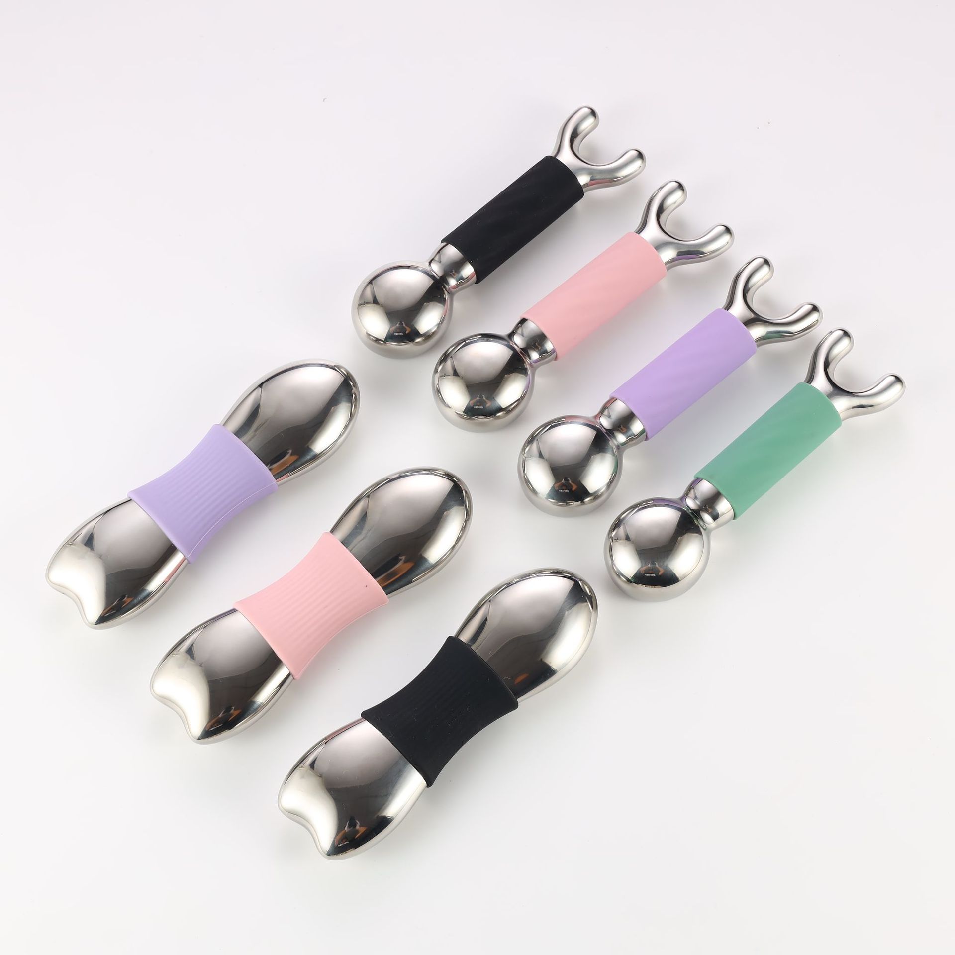 Customized new stainless steel ice massage device, facial beauty ice hammer, cold and hot facial skin care massage ice wave ball pic 12