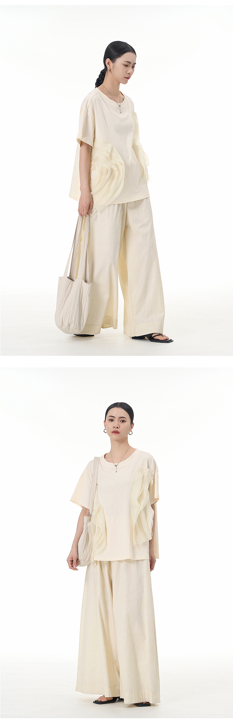 大码女装2025夏新宽松纱网拼接纯棉短袖T恤气质韩版显瘦上衣68852详情20