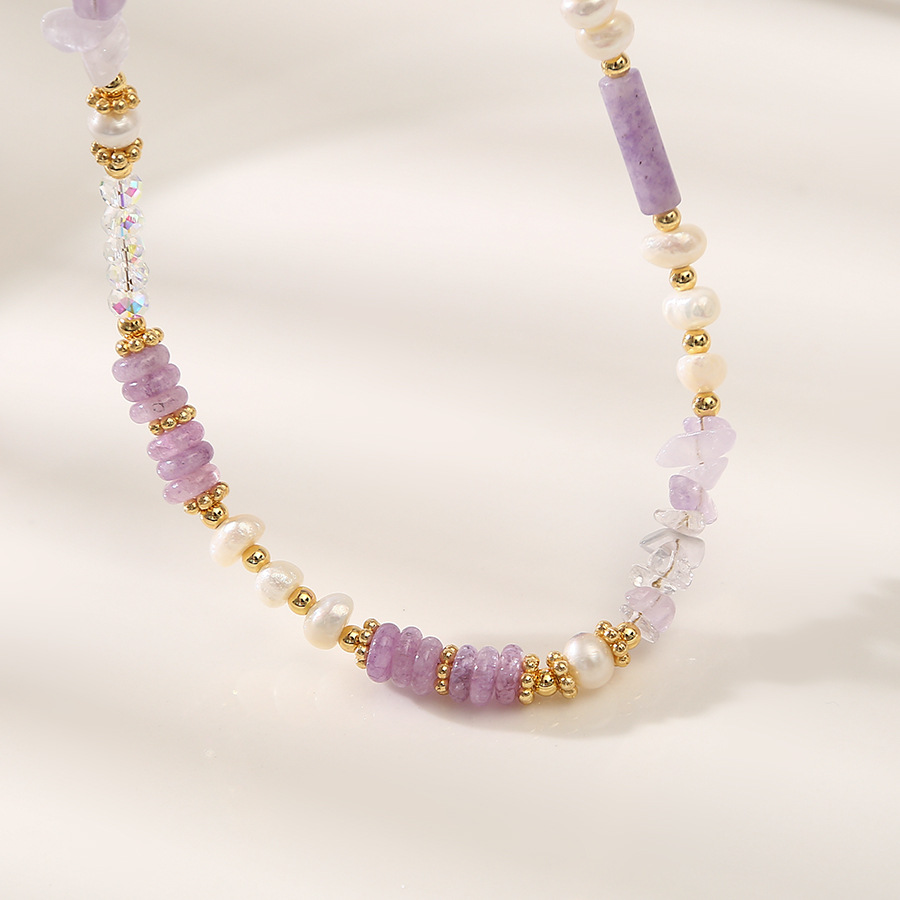 紫水晶贝壳紫东陵巴洛克珍珠项链轻奢饰品小众百搭气质复古锁骨链详情6