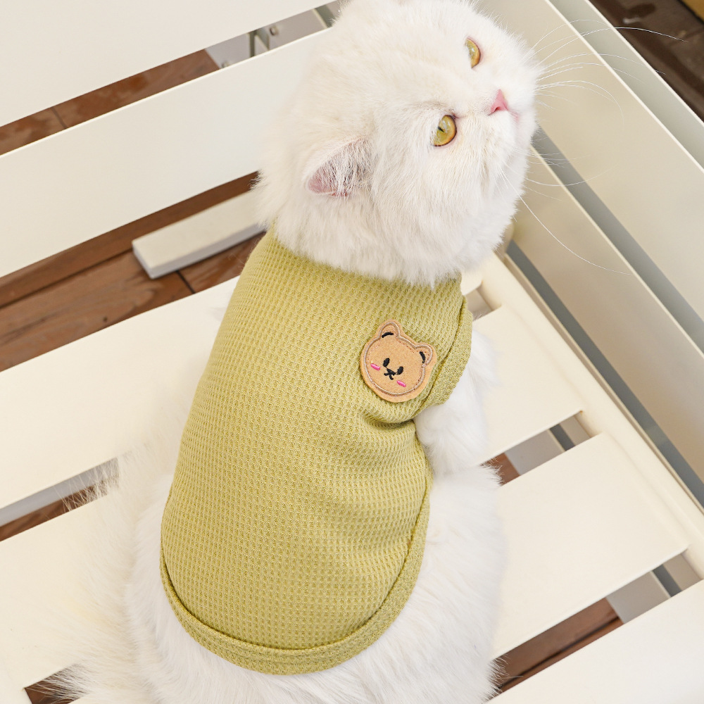 Pet clothing, Waffle bear summer vests, Teddy small and medium-sized dogs, cat and dog clothing manufacturers wholesale pic 32