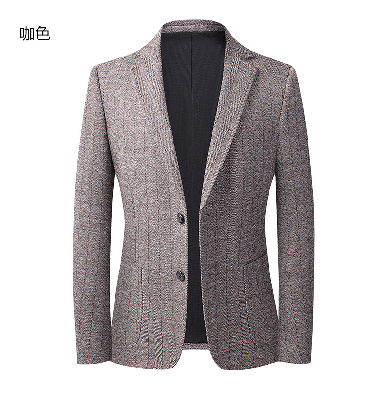 Laishibert autumn and winter knitted woolen woolen suits for young and middle-aged men, small suits for men, slim-fit woolen casual suits pic 38