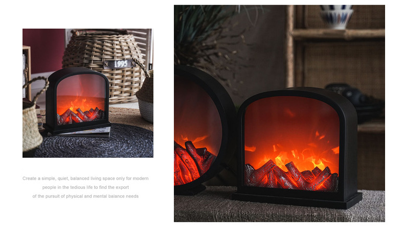 Amazon American-style fireplace, night light, LED flame lamp, fireplace, living room table, hanging decorative items pic 8