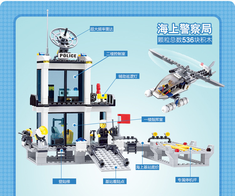 Compatible con lego smart city water police police series pequeñas partículas grandes ensamblado niños puzzle juguetes de cumpleaños pic 5