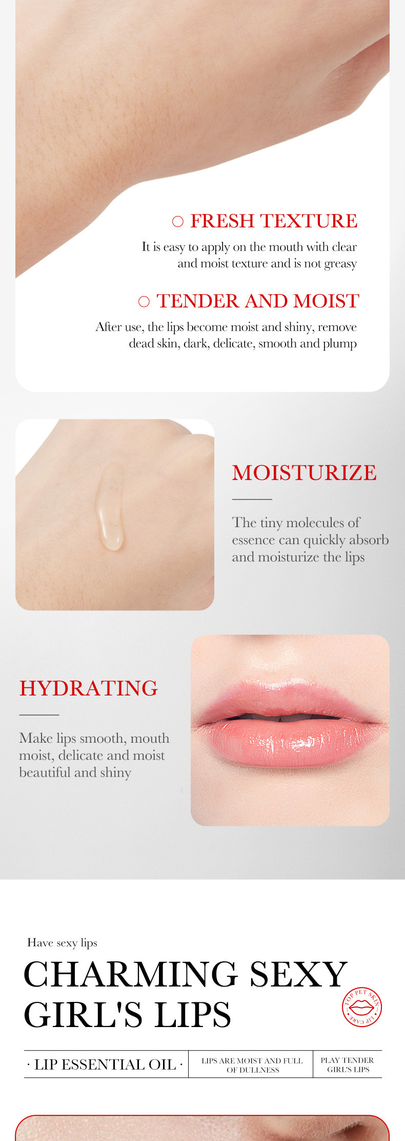 10ml Full English Lip Care Essence Oil SADOER Moisturizing and Hydrating Essential Oil Cross-border export pic 5