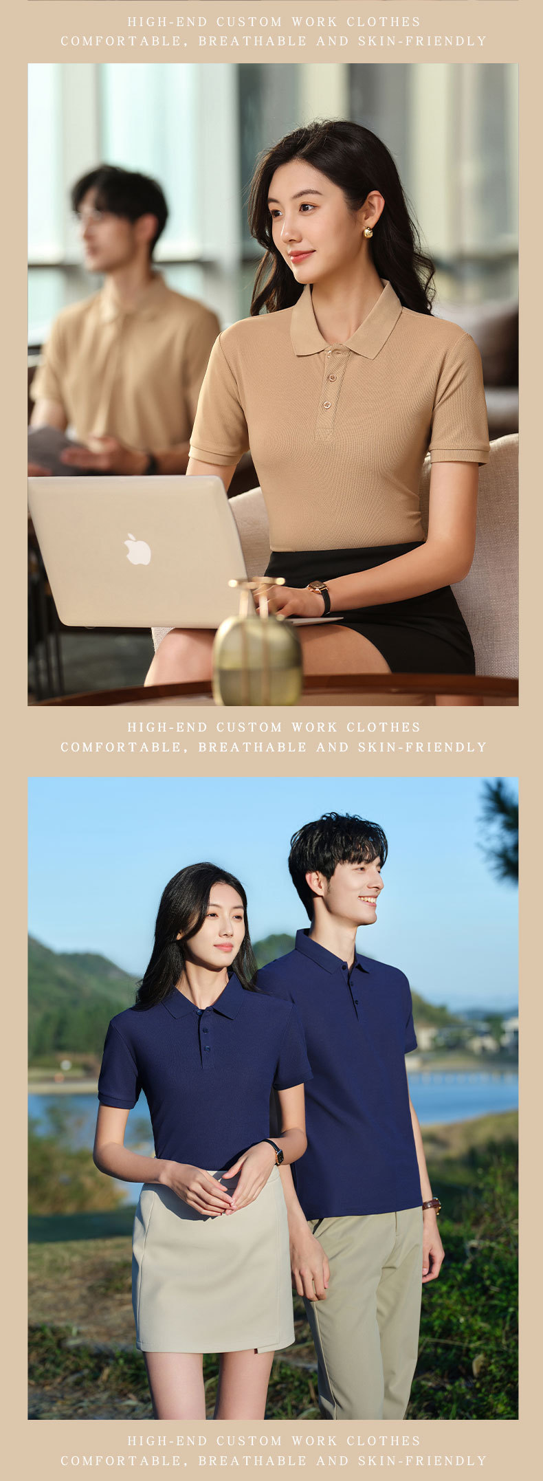 Customized professional ice silk workwear POLO shirts for the elegant workwear exhibition, summer short-sleeved T-shirts with LOGO printing for men and women pic 21