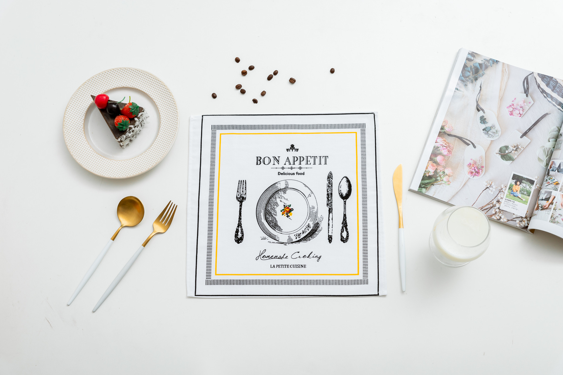 Nordic-style tea towels, placemats, cotton and linen fabric napkins, square home anti-slip napkins, cross-border food background cloth pic 11