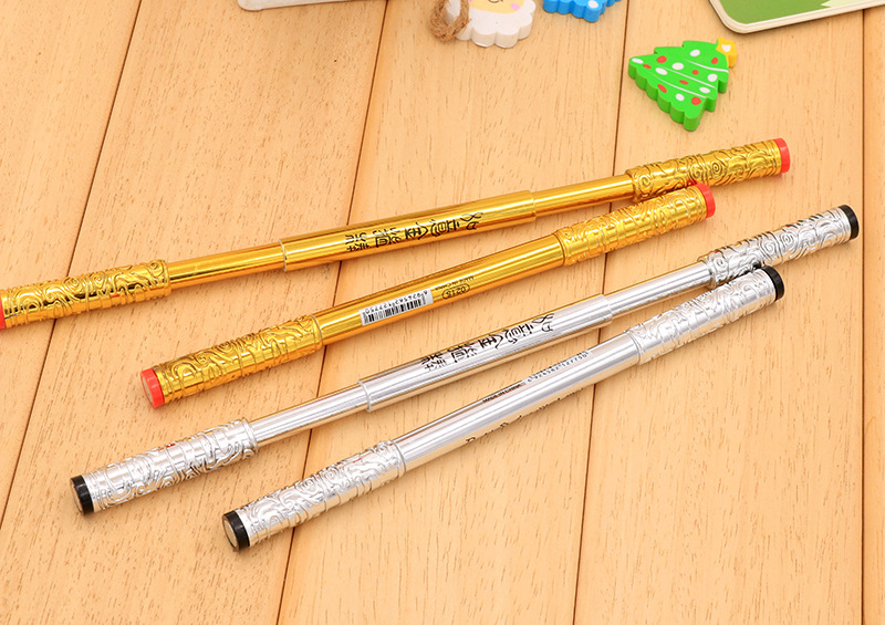 Retractable golden hoop rod magnetic pressure-reducing gel pen with 12 steel balls, black 0.38 magnetic pressure-reducing gel pen wholesale pic 13