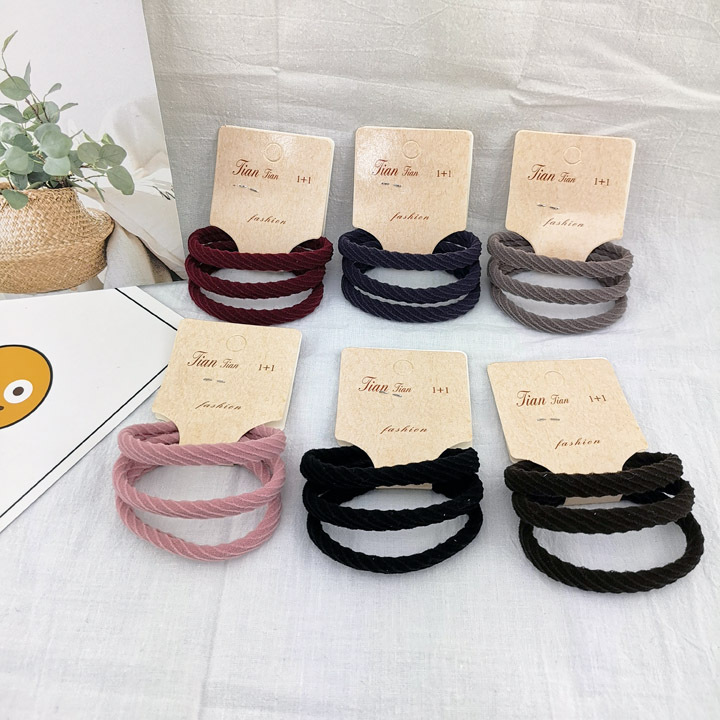 A3126 small twill three high-elasticity rubber bands, plush rubber bands, black velvet cloth loop hair rope, hair accessory, Yiwu, 2 yuan pic 8