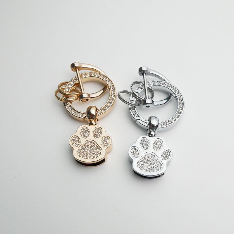 DIY新款带钻熊掌钥匙扣金属五金配件个性创意礼品汽车钥匙链挂件详情11