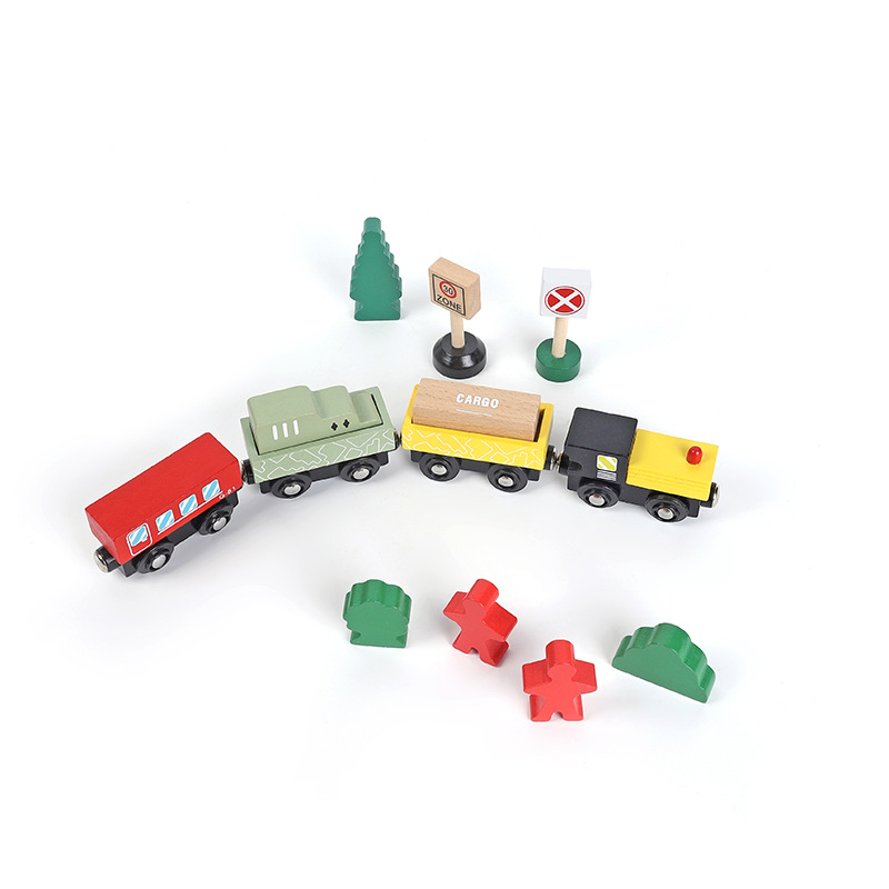 儿童益智科教实木磁性火车 木制交通标志牌马路标识牌仿真汽车详情5